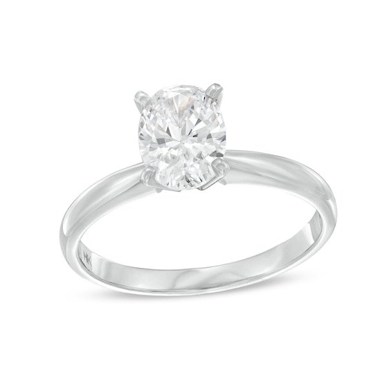 Now + Forever Oval-Cut Diamond Solitaire Engagement Ring 1-1/2 ct tw 14K White Gold (I/I1)