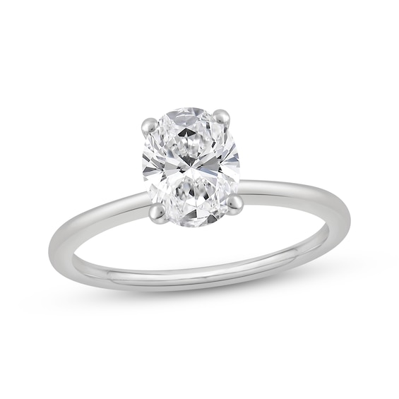 Now + Forever Lab-Grown Diamonds Oval-Cut Solitaire Engagement Ring 1 ct tw 14K White Gold (F/SI2