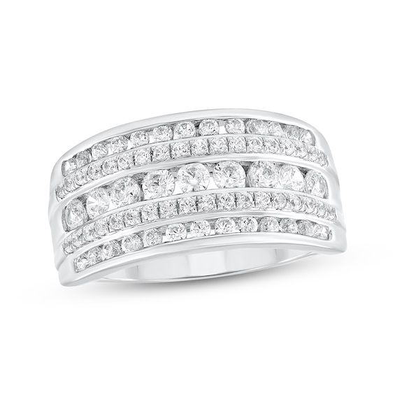 Five-Row Diamond Anniversary Ring 7/8 ct tw 10K White Gold