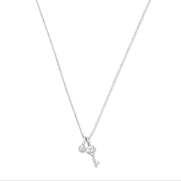 Rocksbox The Amara Lab-Grown Diamond Charm & Key Necklace 1/15 ct tw Sterling Silver 19"