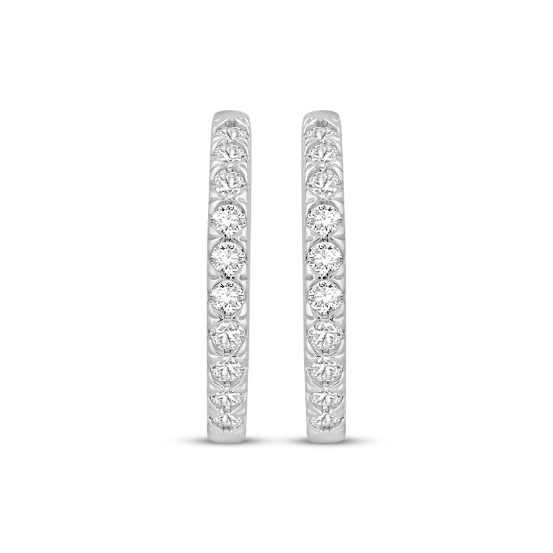 Main Image 2 of KAY Signature Collection Lab-Grown Diamond Hoop Earrings 1/2 ct tw 10K White Gold