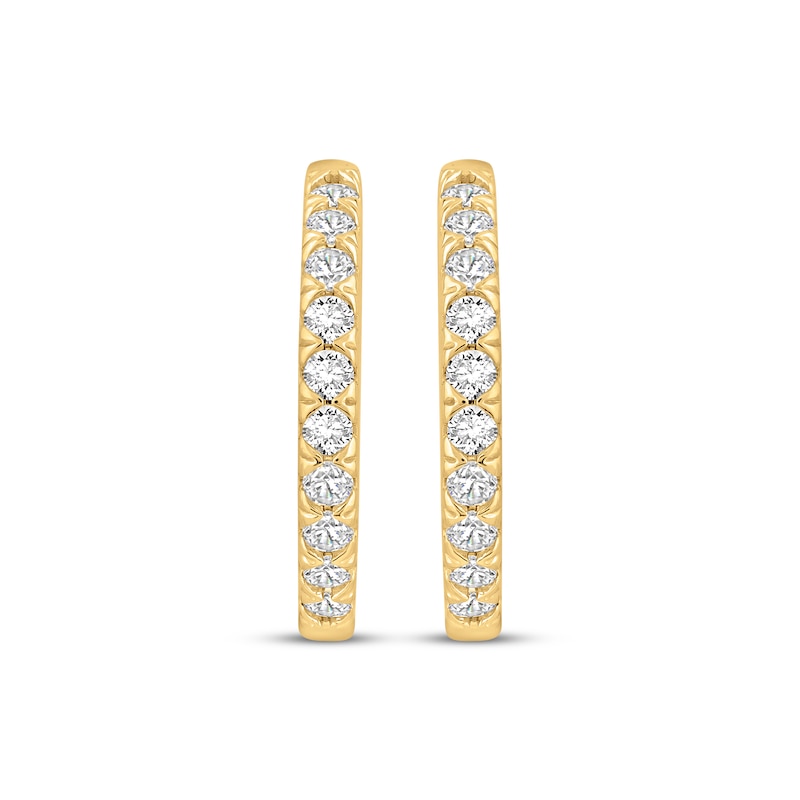 Main Image 2 of KAY Signature Collection Lab-Grown Diamond Hoop Earrings 1/2 ct tw 10K Yellow Gold