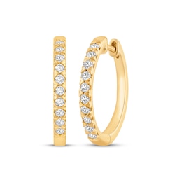 KAY Signature Collection Lab-Grown Diamond Hoop Earrings 1/4 ct tw 10K Yellow Gold