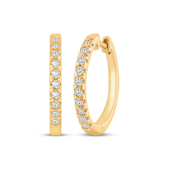KAY Signature Collection Lab-Grown Diamond Hoop Earrings 1/4 ct tw 10K Yellow Gold
