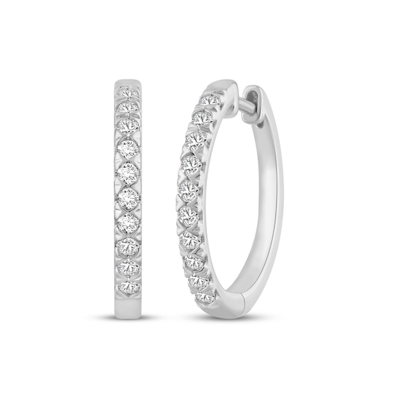 KAY Signature Collection Lab-Grown Diamond Hoop Earrings 1/4 ct tw 10K White Gold