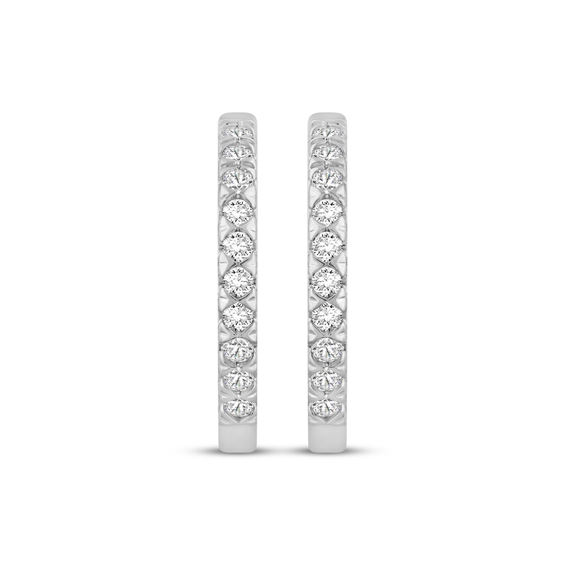 Main Image 2 of KAY Signature Collection Lab-Grown Diamond Hoop Earrings 1/4 ct tw 10K White Gold