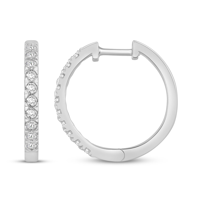 Main Image 3 of KAY Signature Collection Lab-Grown Diamond Hoop Earrings 1/4 ct tw 10K White Gold