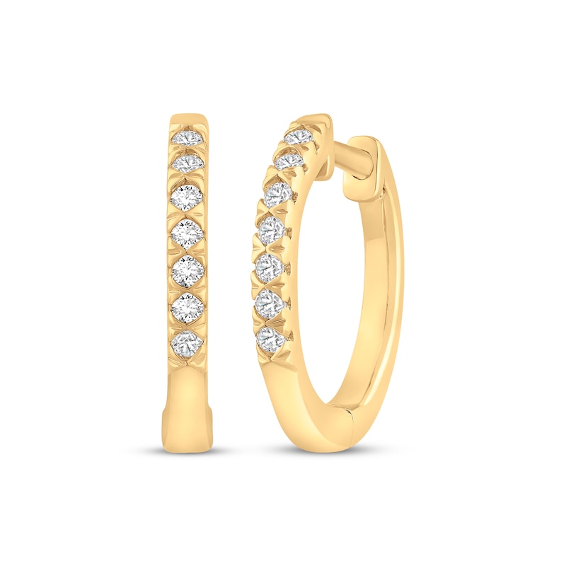 Main Image 1 of KAY Signature Collection Lab-Grown Diamond Hoop Earrings 1/10 ct tw 10K Yellow Gold