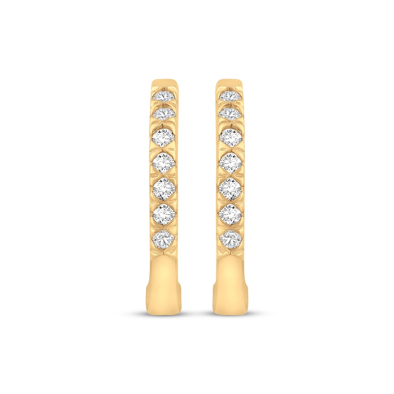 Main Image 2 of KAY Signature Collection Lab-Grown Diamond Hoop Earrings 1/10 ct tw 10K Yellow Gold