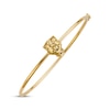 Thumbnail Image 2 of Italian Brilliance Diamond-Cut Panther Head Bangle Bracelet 14K Yellow Gold