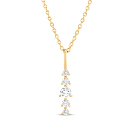 STUDIO BY KAY Lab-Grown Diamond Drop Necklace 1/4 ct tw 24K Yellow Gold Vermeil Sterling Silver 18"