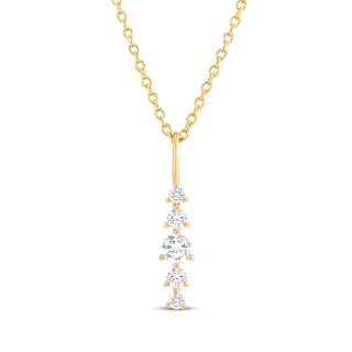 STUDIO BY KAY Lab-Grown Diamond Drop Necklace 1/4 ct tw 24K Yellow Gold Vermeil Sterling Silver 18"