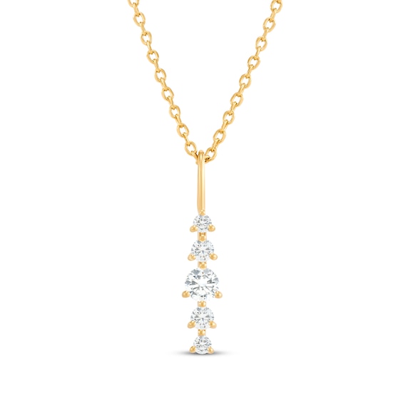 STUDIO BY KAY Lab-Grown Diamond Drop Necklace 1/4 ct tw 24K Yellow Gold Vermeil Sterling Silver 18"