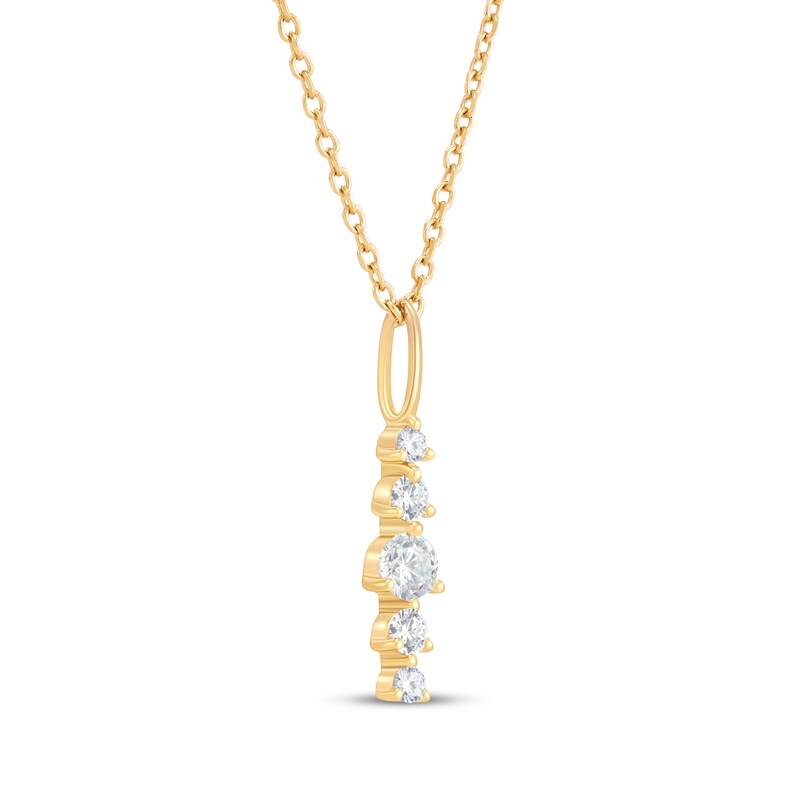 Main Image 2 of STUDIO BY KAY Lab-Grown Diamond Drop Necklace 1/4 ct tw 24K Yellow Gold Vermeil Sterling Silver 18"