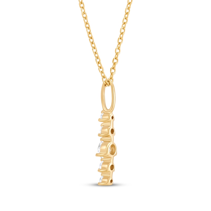 Main Image 3 of STUDIO BY KAY Lab-Grown Diamond Drop Necklace 1/4 ct tw 24K Yellow Gold Vermeil Sterling Silver 18"