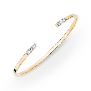 Rocksbox The Avery Lab-Grown Diamond Bangle Open Cuff 1/2 ct tw 24K Yellow Gold Vermeil Sterling Silver