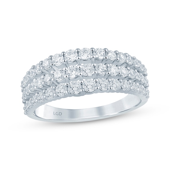 Now + Forever Lab-Grown Diamonds Three-Row Anniversary Ring 1 ct tw 14K White Gold
