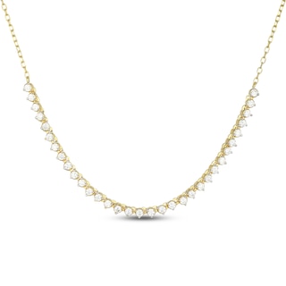Rocksbox The Everyday Lab-Grown Diamond Half Tennis Necklace 1/2 ct tw 24K Yellow Gold Vermeil Sterling Silver 19"