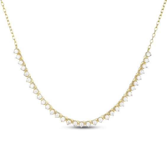 Rocksbox The Everyday Lab-Grown Diamond Half Tennis Necklace 1/2 ct tw 24K Yellow Gold Vermeil Sterling Silver 19"