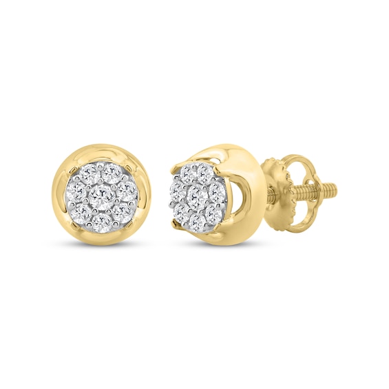 KAY Lab-Grown Diamonds Men's Buttercup Stud Earrings 1/3 ct tw 10K Yellow Gold