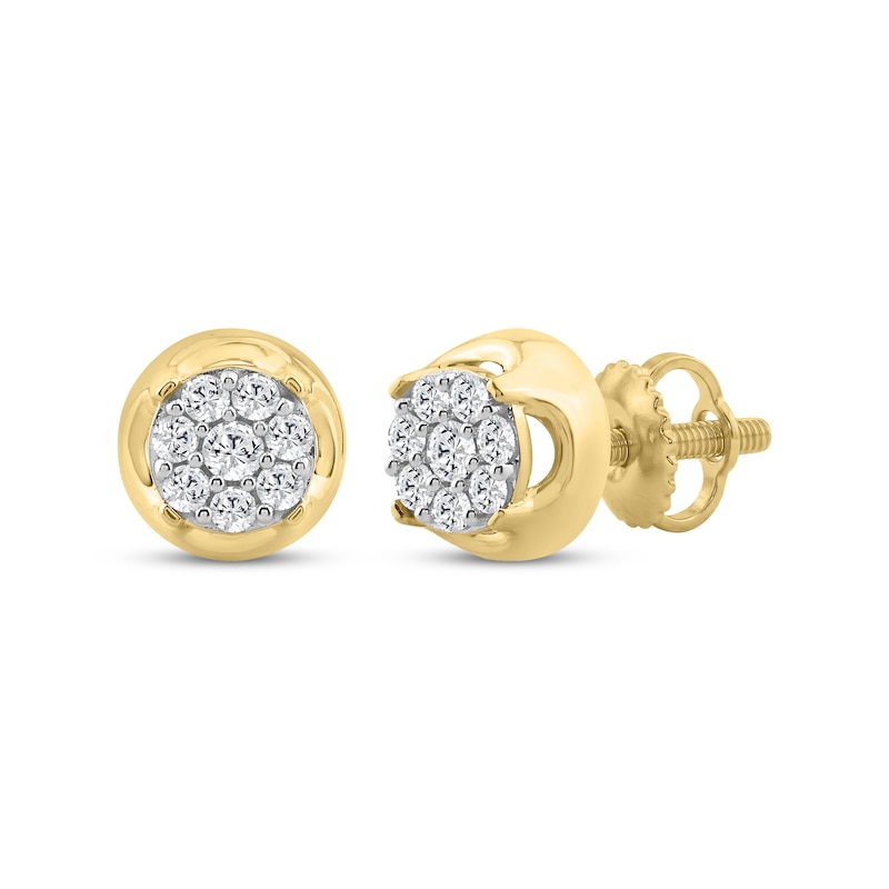 Main Image 1 of KAY Lab-Grown Diamonds Men's Buttercup Stud Earrings 1/3 ct tw 10K Yellow Gold