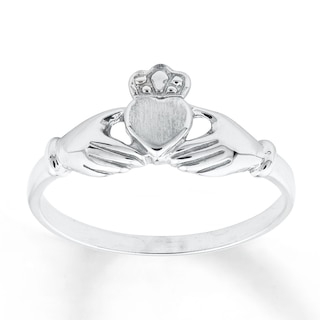 Claddagh Ring 14K White Gold
