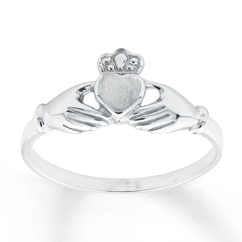Main Image 1 of Claddagh Ring 14K White Gold