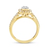 Thumbnail Image 2 of Baguette & Round-Cut Multi-Diamond Center Engagement Ring 5/8 ct tw 14K Yellow Gold