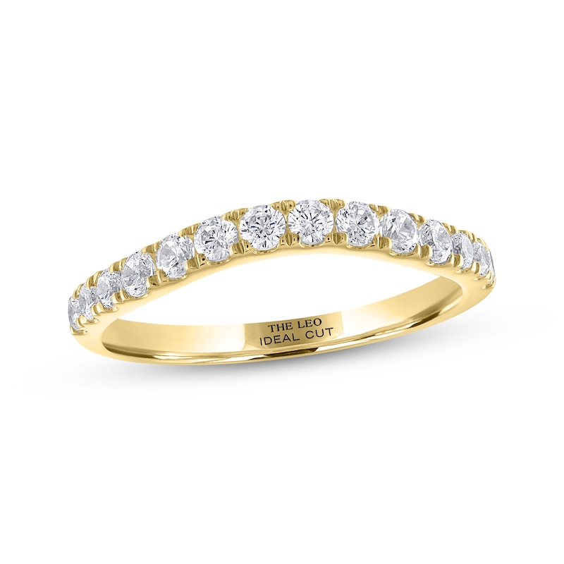 THE LEO Ideal Cut Round-Cut Diamond Wedding Band 1/2 ct tw 14K Yellow Gold