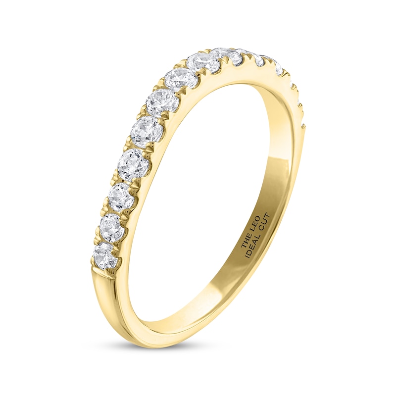 THE LEO Ideal Cut Round-Cut Diamond Wedding Band 1/2 ct tw 14K Yellow Gold