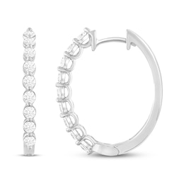 KAY Lab-Grown Diamonds Oval Hoop Earrings 1 ct tw 14K White Gold