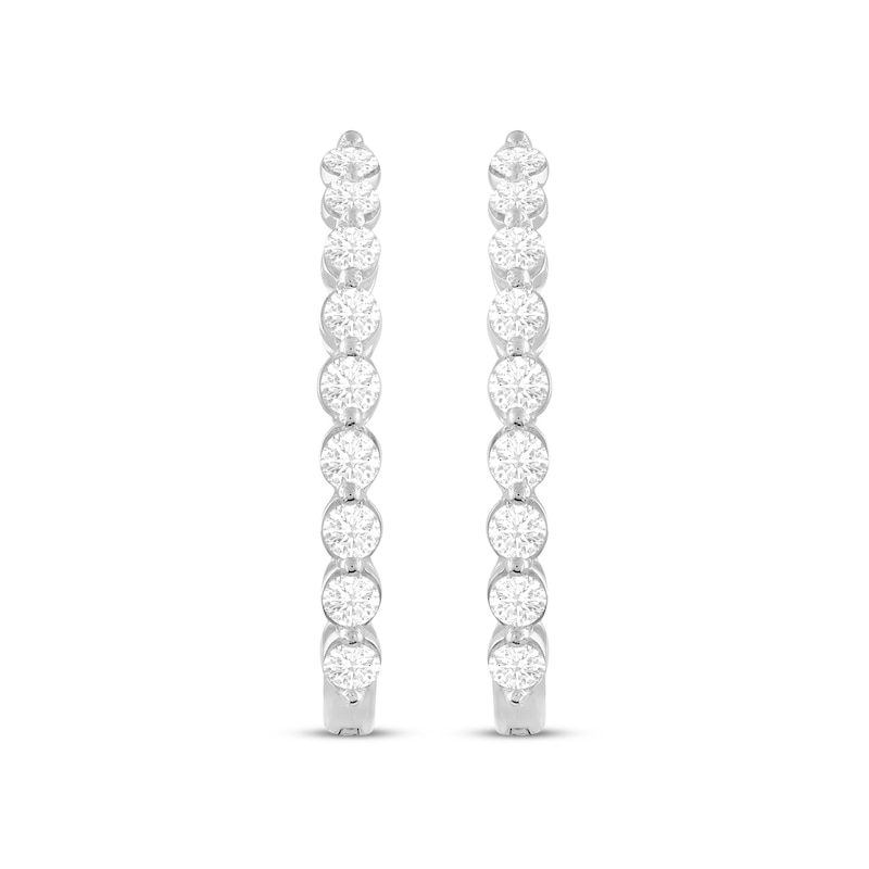 Main Image 2 of KAY Lab-Grown Diamonds Oval Hoop Earrings 1 ct tw 14K White Gold