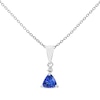 Thumbnail Image 0 of Trillion-Cut Tanzanite & Diamond Accent Necklace Sterling Silver 18”