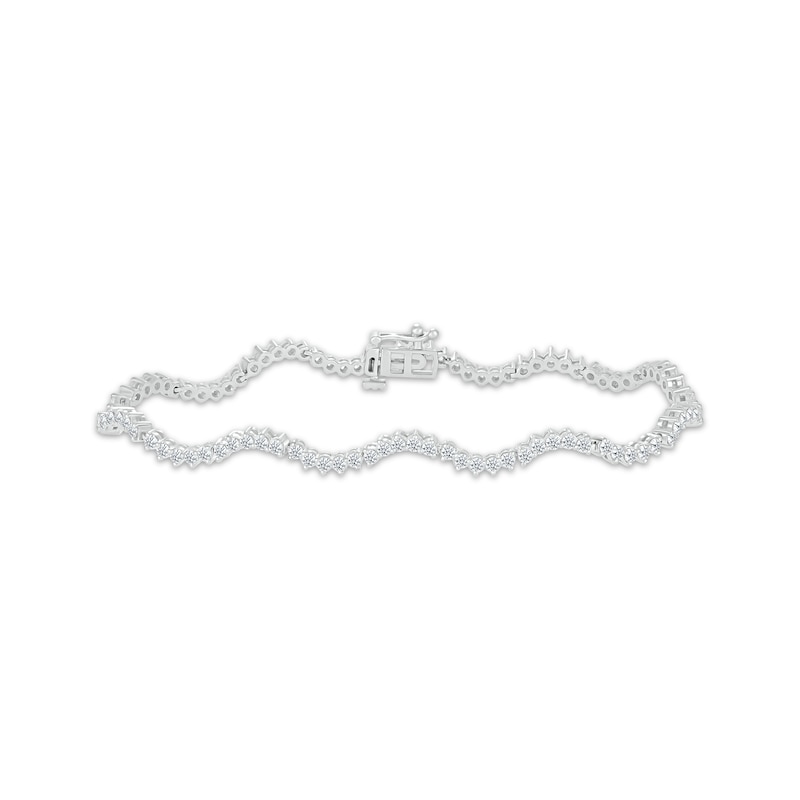 Diamond Squiggle Bracelet 2 ct tw 10K White Gold 7.25"