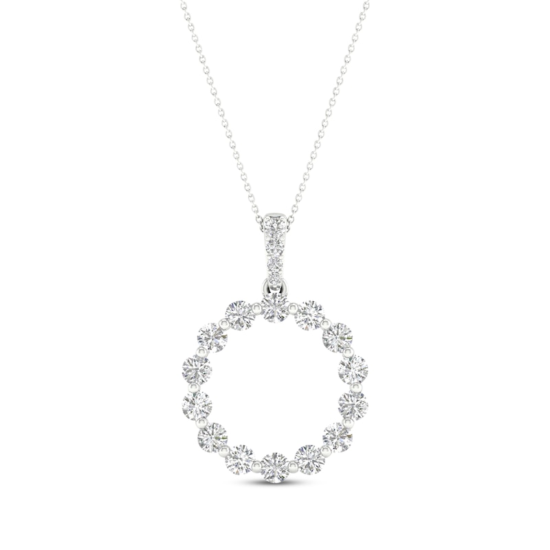 Lab-Created Diamonds by KAY Circle Necklace 1 ct tw 14K White Gold 18”