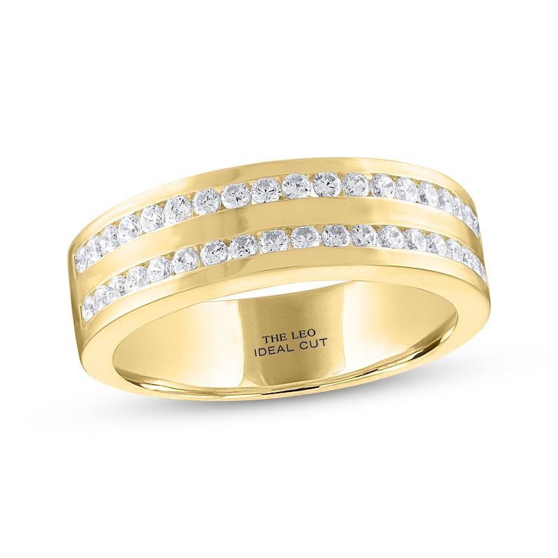 Main Image 1 of Men’s THE LEO Ideal Cut Diamond Wedding Band 3/4 ct tw 14K Yellow Gold