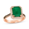 Thumbnail Image 0 of Le Vian Emerald-Cut Emerald Ring 3/8 ct tw Diamonds 14K Strawberry Gold