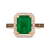 Thumbnail Image 3 of Le Vian Emerald-Cut Emerald Ring 3/8 ct tw Diamonds 14K Strawberry Gold