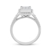 Princess-Cut Multi-Diamond Center Elongated Cushion Engagement Ring 1 ct tw 14K White Gold