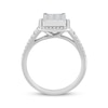 Thumbnail Image 2 of Princess-Cut Multi-Diamond Center Elongated Cushion Engagement Ring 1 ct tw 14K White Gold