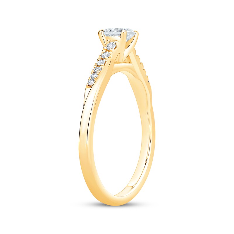 Main Image 2 of Now + Forever Round-Cut Diamond Twist Engagement Ring 1/2 ct tw 14K Yellow Gold