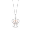 Thumbnail Image 1 of Hallmark Diamonds Angel Heart Necklace 1/5 ct tw Sterling Silver & 10K Rose Gold 18&quot;