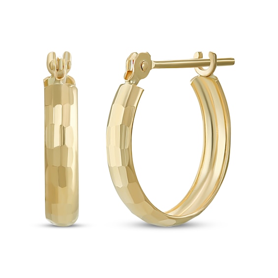 Diamond-Cut Hoop Earrings 14K Yellow Gold 13.4mm