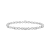 Thumbnail Image 0 of Oval-Cut White Lab-Created Sapphire Infinity Link Bracelet Sterling Silver 7.5"