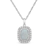 Thumbnail Image 2 of Cushion-Cut Lab-Created Opal & White Lab-Created Sapphire Gift Set Sterling Silver