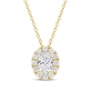 Thumbnail Image 1 of KAY Lab-Grown Diamonds Oval-Cut Halo Necklace 1/2 ct tw 10K Yellow Gold 18&quot;