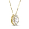 Thumbnail Image 2 of KAY Lab-Grown Diamonds Oval-Cut Halo Necklace 1/2 ct tw 10K Yellow Gold 18&quot;