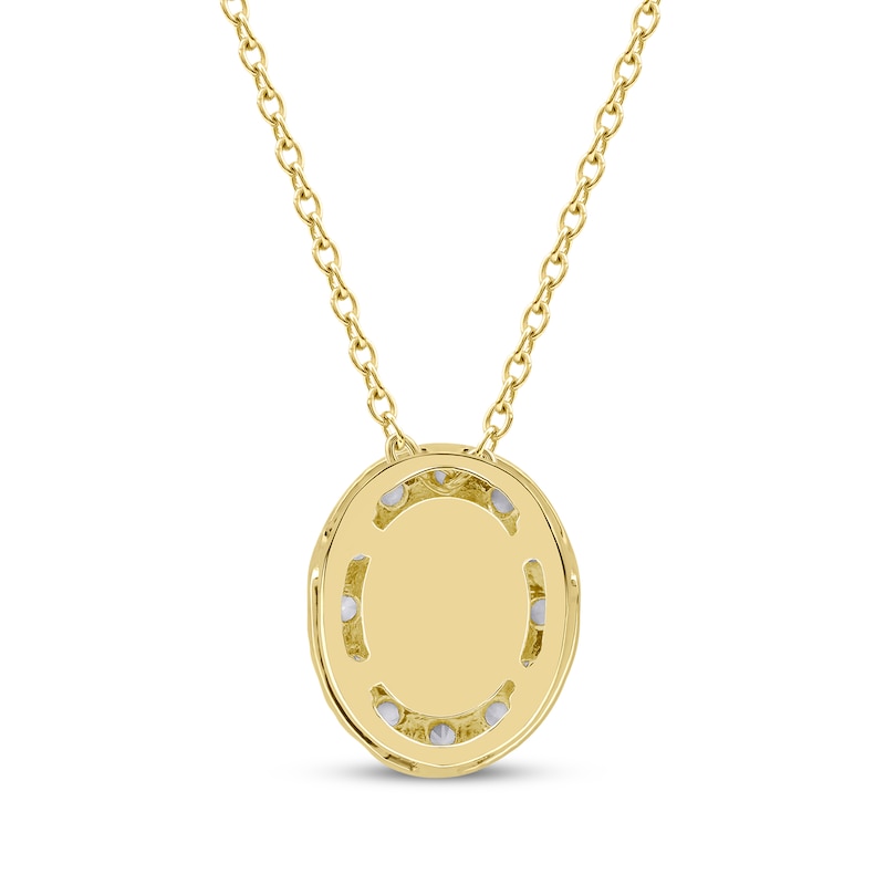 Main Image 3 of KAY Lab-Grown Diamonds Oval-Cut Halo Necklace 1/2 ct tw 10K Yellow Gold 18&quot;
