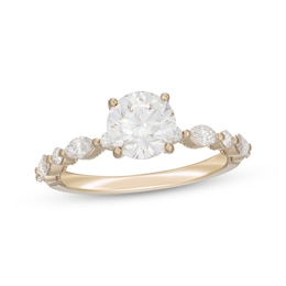 Neil Lane Artistry Round-Cut Lab-Grown Diamond Engagement Ring 2 ct tw 14K Yellow Gold