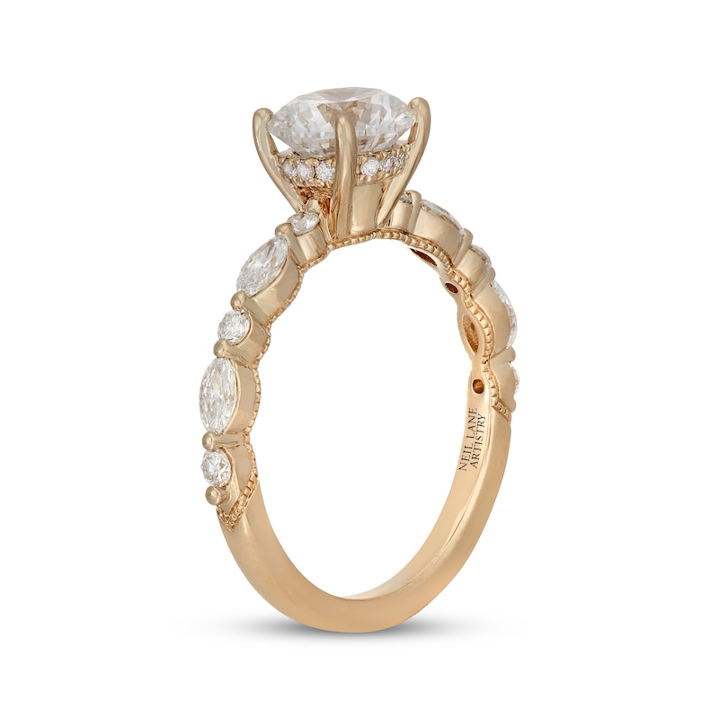Main Image 2 of Neil Lane Artistry Round-Cut Lab-Grown Diamond Engagement Ring 2 ct tw 14K Yellow Gold